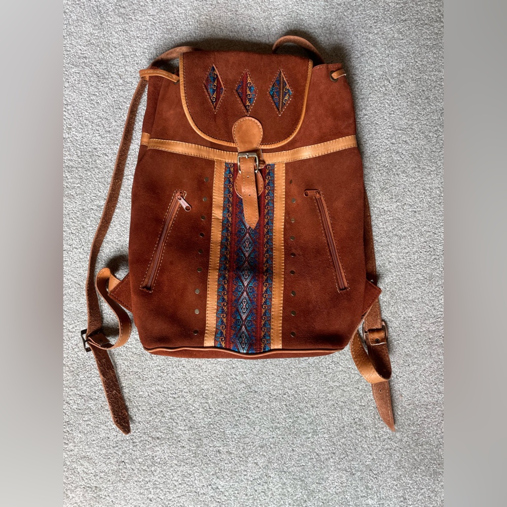 Brown Leather Backpack